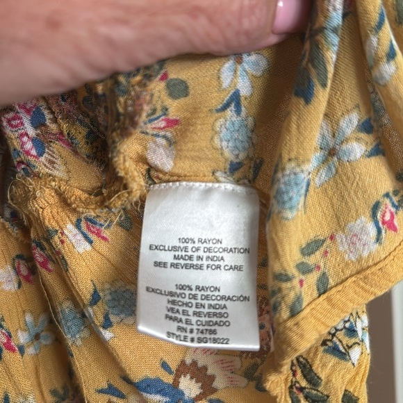 Anthropology Patrons of Peace Womens M Sleeveless Bohemian Tank Blouse Yellow - Picture 8 of 10